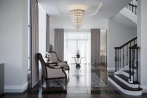 modern hallway in classic style, creating an inviting atmosphere