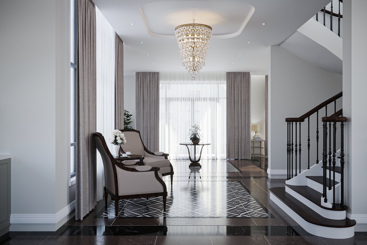 modern hallway in classic style, creating an inviting atmosphere